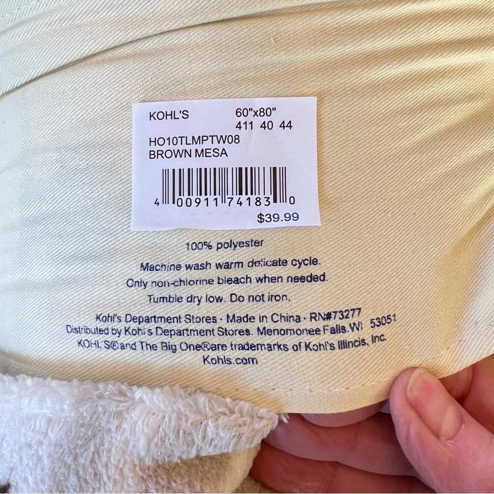 FLEECE THROW SOUTHWESTERN BROWN NEUTRAL COLORS 60”x 80” NWT